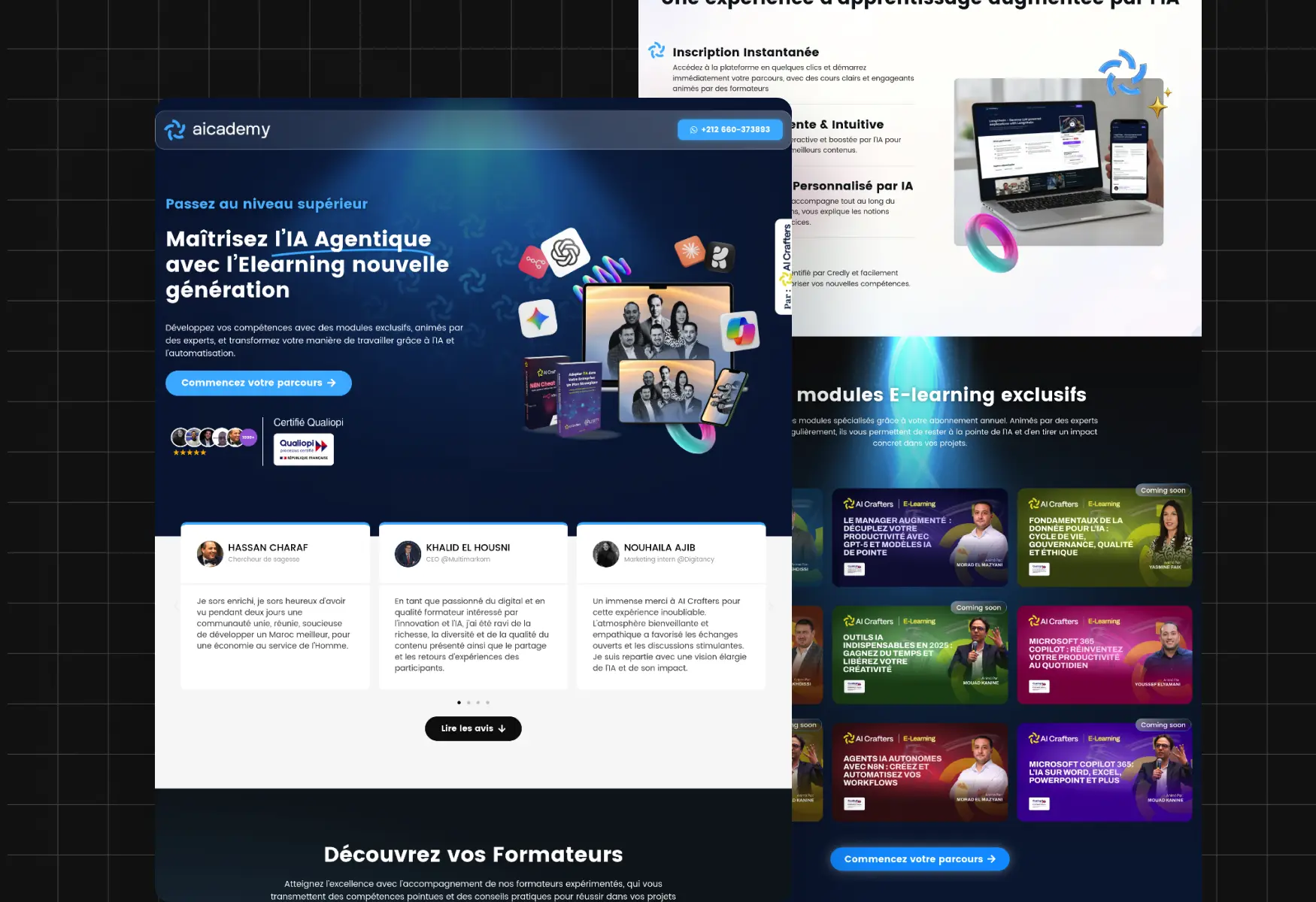 AI E-learning Website Design Project - Professional Web Development Morocco